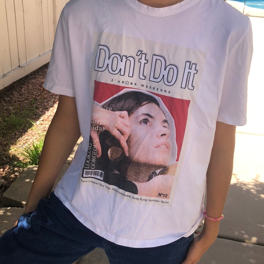 Zara Cotton graphic J’adore Tee